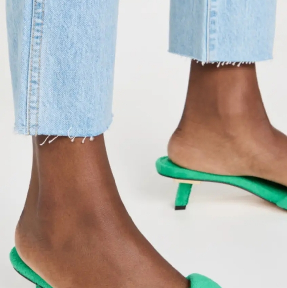 GOOD AMERICAN Terry Kickstand Low Heel Slide Sandals mules Size 9 - Picture 3 of 7